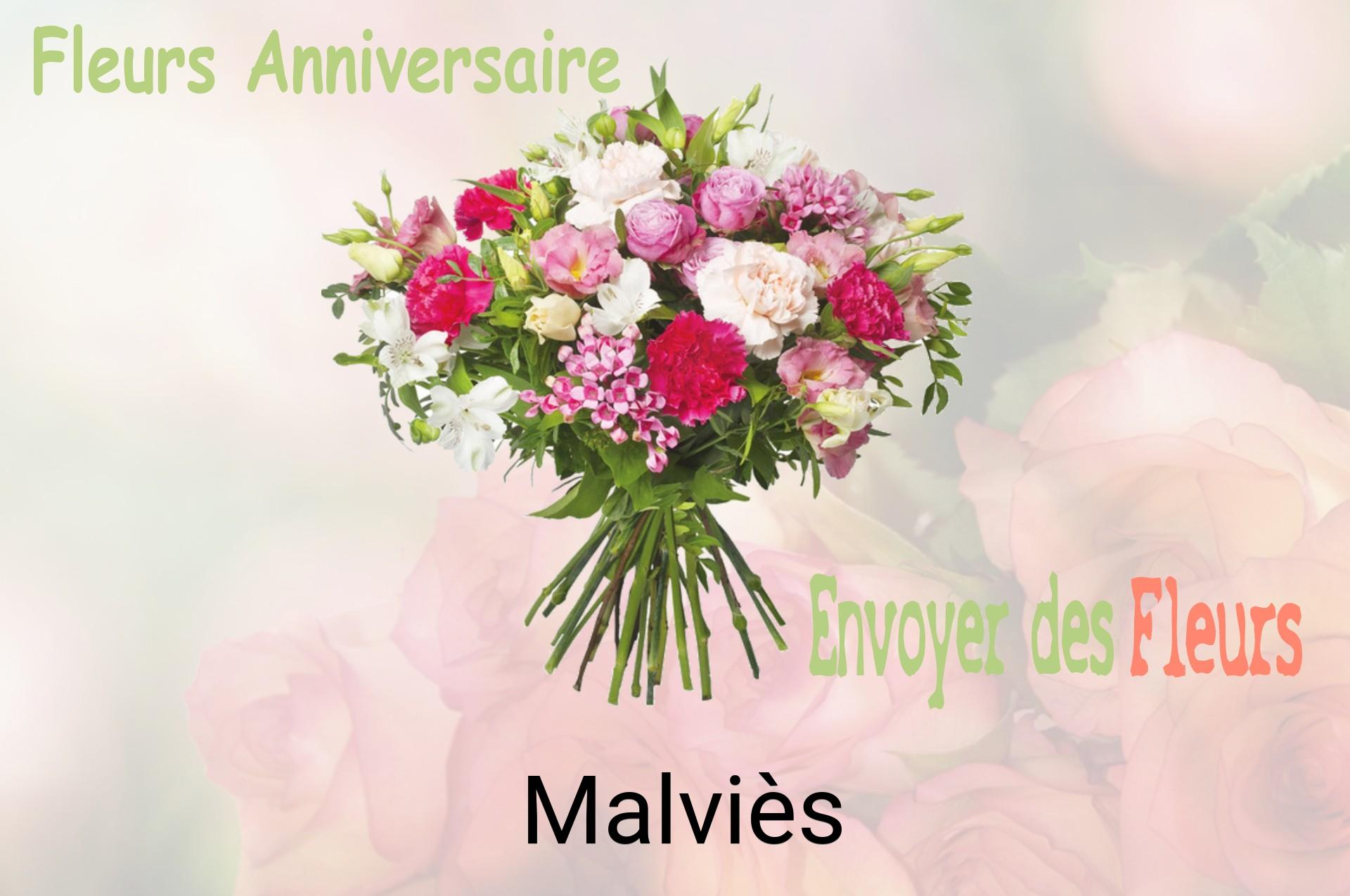 Bouquet de fleurs d’anniversaire livré à Malviès