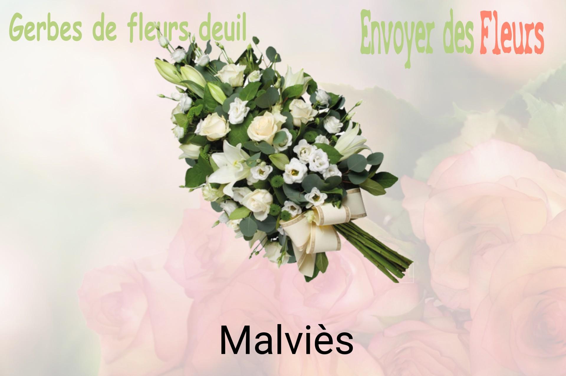 Gerbe de fleurs de deuil livrée à Malviès